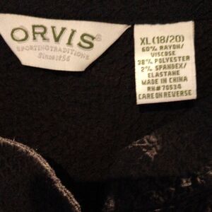 Orvis Elegant Black Patterned Top Size XL (18-20)